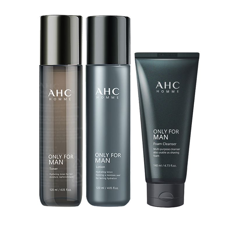 ahc补水男士护肤水乳三件套洗面奶 eeshopping海外面部护理套装