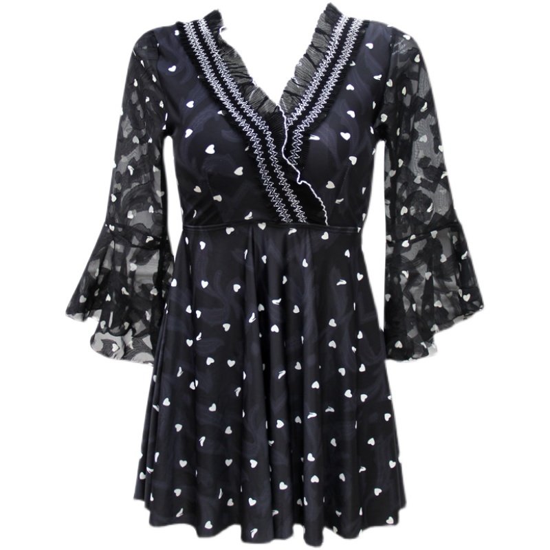 2025新款情侣泳衣女连体保守显瘦遮肚长袖小胸温泉度假海边游泳装,淘宝优惠券,粉丝福利购,淘宝优惠卷