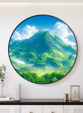 青山图玄关装饰画现代简约客厅餐厅背景墙挂画有山无水靠山画壁画