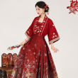 【花凤】原创红色马面裙套装明制汉服女2026年新款订婚服敬酒婚服