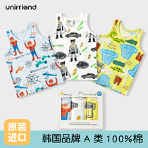 unifriend South Korean Four Seasons boy harness vest inside wearing bottom baby pure cotton small vest boy thin