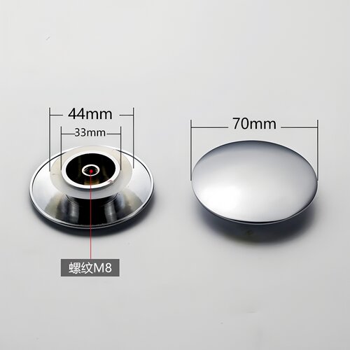 旋钮浴缸下水弹跳盖子下水塞头脚印淋浴房浴桶木桶下水器五金配件 - 图1