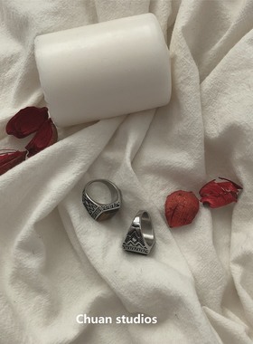 暗黑复刻戒指ins日系潮牌宝石