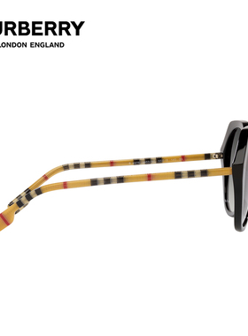 BURBERRY不规则形ins女粗框墨镜