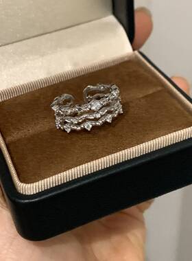 S925纯银小众设计感复古小花简约镂空戒指时髦轻奢高级感复古指环