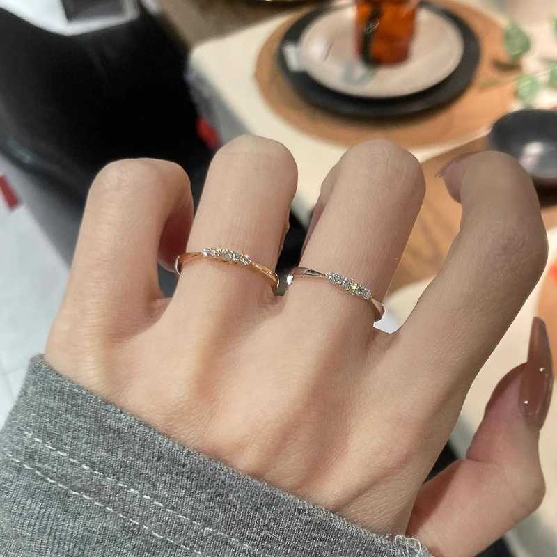 Plain 925 silver ring niche design 2025 new light luxury high-end couple ring girl birthday gift