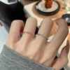 Plain 925 silver ring niche design 2025 new light luxury high-end couple ring girl birthday gift