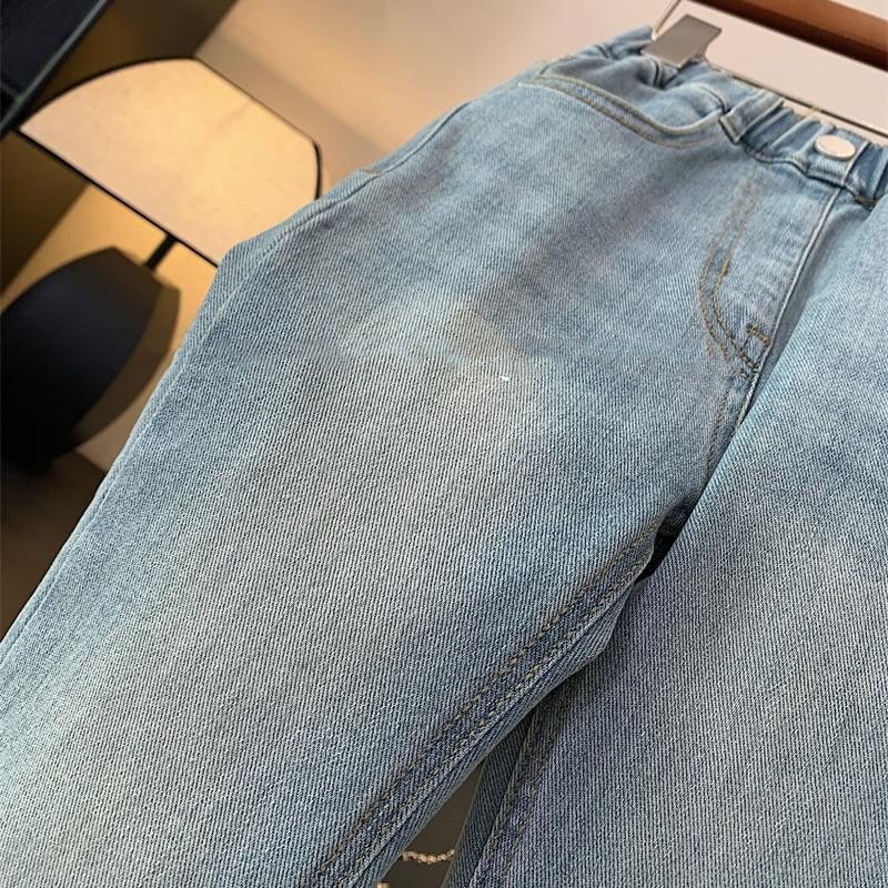 女童喇叭牛仔裤童装2025春夏中大童装高腰宽松显瘦修身休闲长裤子,淘宝优惠券,粉丝福利购,淘宝优惠卷