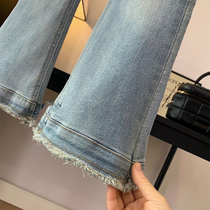 女童喇叭牛仔裤童装2025春夏中大童装高腰宽松显瘦修身休闲长裤子,淘宝优惠券,粉丝福利购,淘宝优惠卷