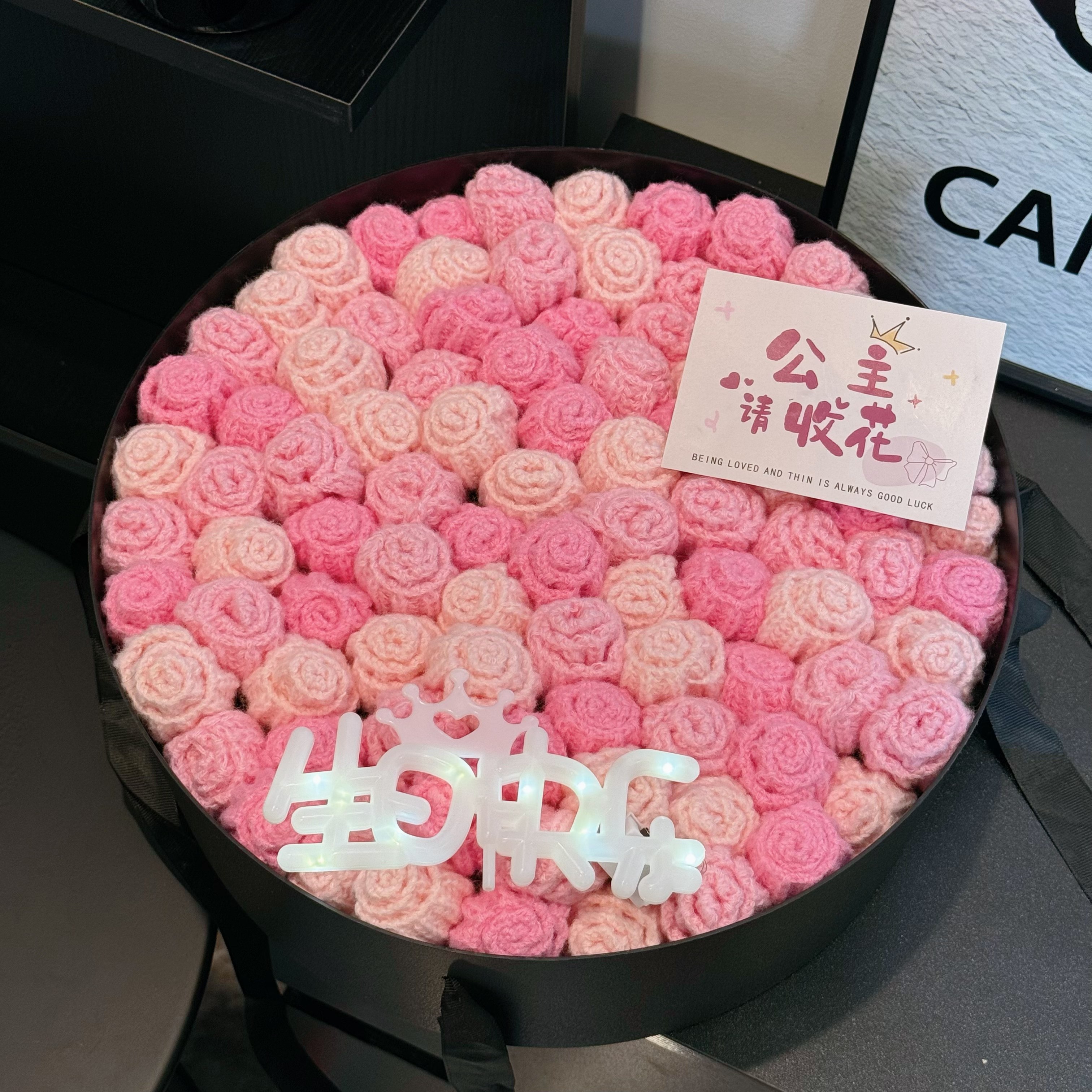 成品玫瑰花毯子冬天毛毯花束生日礼物女生手工编织披肩实用妇女节