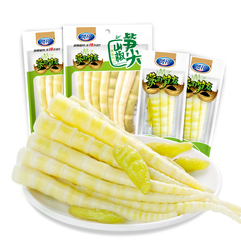 贤哥泡椒竹笋笋尖开袋即食山椒酸辣脆笋小零食休闲食品小吃整箱