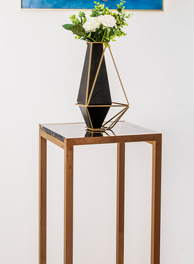 展示台不锈钢落地花几雕塑底座