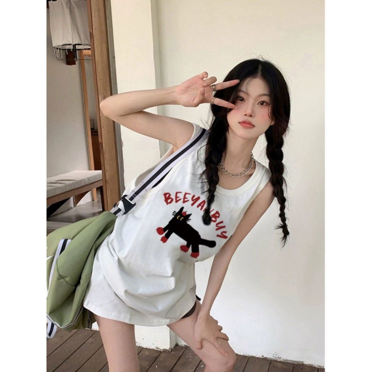 日韩白色无袖打底衫女ins春夏宽松字母背心t恤潮纯棉外穿吊带上衣,淘宝优惠券,粉丝福利购,淘宝优惠卷