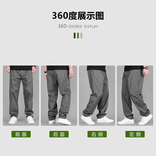 春秋新款2025新品防丢拉链口袋高腰男士大码工装裤男宽松休闲裤子 - 图2