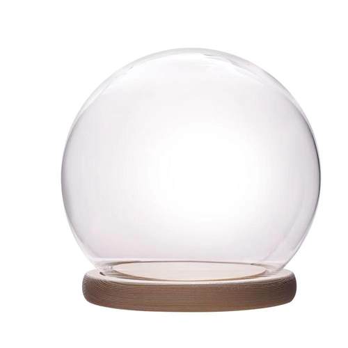 永生干花玻璃罩带灯圆形展示盒玻璃防尘罩盲盒透明手办发光防尘罩 - 图3