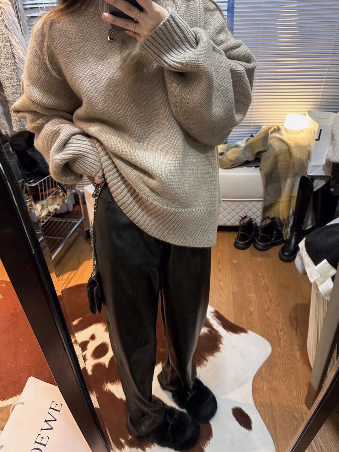 145xs小个子加绒黑色PU皮裤女秋冬新款高腰显瘦显高休闲拖地长裤,淘宝优惠券,粉丝福利购,淘宝优惠卷