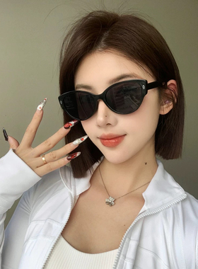 少女CEO欧美复古猫眼豹纹太阳眼镜大脸显瘦防紫外线2025新款墨镜
