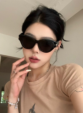 少女CEO复古猫眼墨镜女款大框方圆脸显瘦高级感防紫外线墨镜