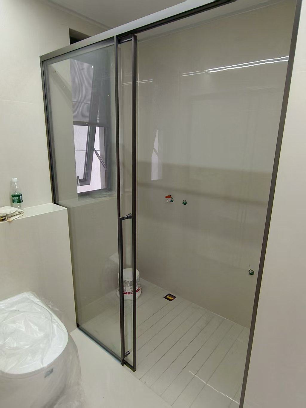 新款下沉式无障碍窄边淋浴房玻璃隔断一固一移门玻4包加厚不锈钢,淘宝优惠券,粉丝福利购,淘宝优惠卷