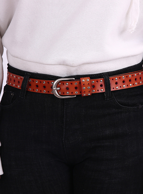 女士皮带真皮针扣百搭镂空