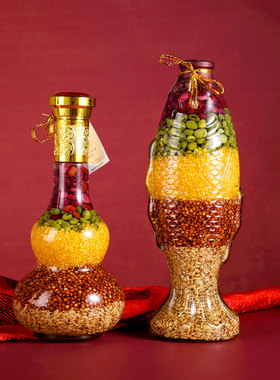 速发五谷丰登摆件新房乔饰新居礼品布置装迁用婚杂粮搬新家结品礼