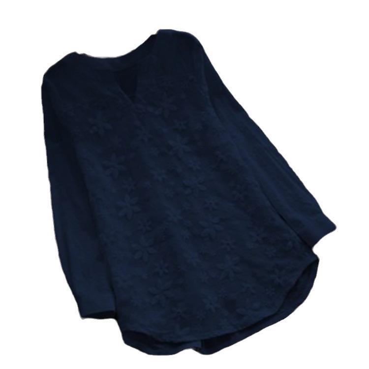 autumn pullover embroidery up trendy niche fit lace womens - 图2