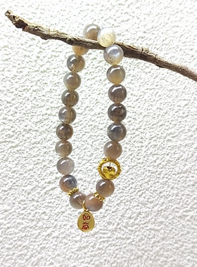 天然灰月光石手链送女友闺蜜礼物