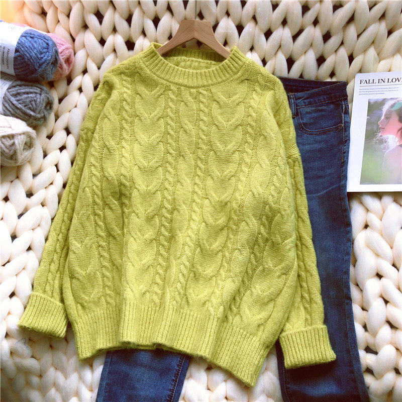 短款复古车厘子红色套头麻花风毛衣 uvtt服饰毛衣