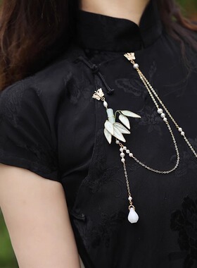 竹叶汉服马面裙新中式