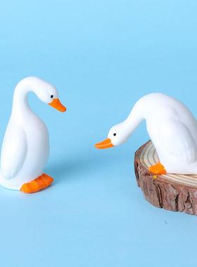 微景观创意可爱摆烂大白鹅公仔 园艺DIY装饰品配件汽车桌面小摆件