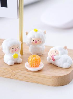 创意可爱小羊公仔 diy装饰品盲袋配件微景观迷你桌面汽车载小摆件