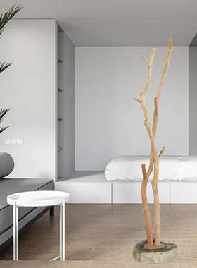 实木干树枝耐用挂衣架室内装饰