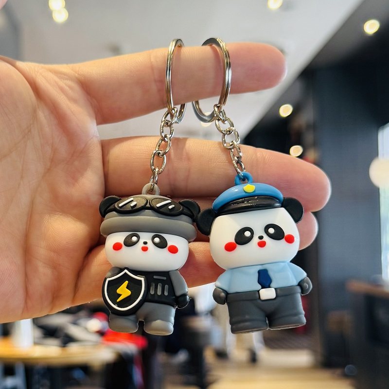 创意熊猫警察钥匙扣包包挂件公司年会商场店庆活动儿童小礼品批发,淘宝优惠券,粉丝福利购,淘宝优惠卷