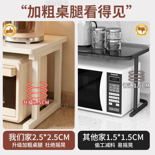 厨房微波炉置物架多功能桌面放置架烤箱支架分层收纳台面增高架子 - 图1