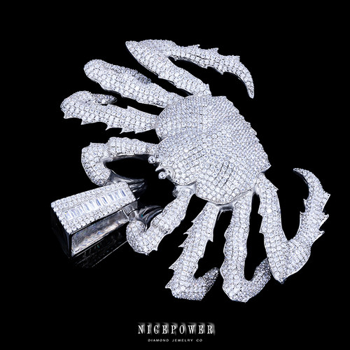 NICEPOWER 台湾联名GOLDCOAST帝王蟹 欧美嘻哈满钻 螃蟹吊坠 - 图1