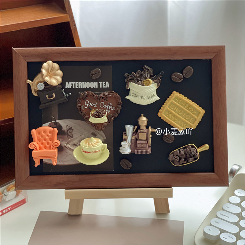 韩国创意coffee咖啡冰箱贴磁性树脂复古烘培装饰贴留言板展示吸铁,淘宝优惠券,粉丝福利购,淘宝优惠卷
