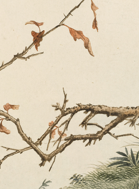 马晋松鹿长春图高清微喷古代名画复制品工笔走兽临摹画稿祝寿图