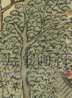 陆治丹林翠嶂图明代山水画国画临摹彩色画稿仿古花鸟鱼虫微喷画稿