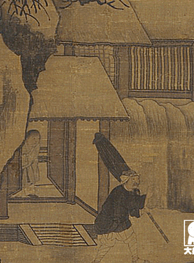 关仝雪霁行旅图微喷打印宋元山水画临摹绢布画稿传统中国画底稿