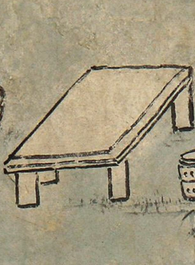 沈周 竹林品茶图 茶道 明代青绿山水 古代国画复制临摹绢布画稿