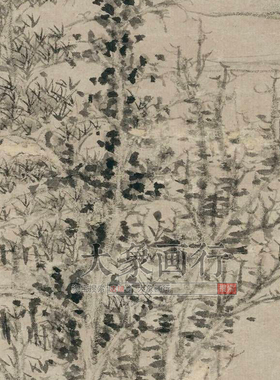 倪瓒江亭山色图元代山水国画临摹范本中式装饰画艺术微喷绢布画心