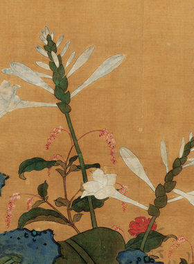 汪中秋花蛱蝶图高清微喷明清花鸟画临摹绢布画稿传统工笔重彩花鸟