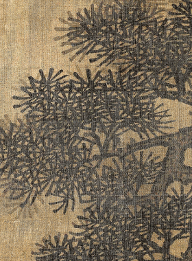 萧照秋山红树图高清微喷古代名画原大复制品宋元山水临摹画稿范本