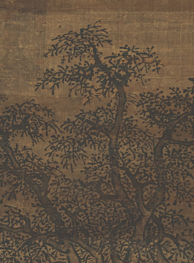 夏圭雪峰古寺图微喷打印宋元山水画临摹绢布画稿传统山水画范本