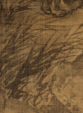 法常睡虎图高清微喷宋元动物画复制传统老虎画临摹绢布画芯画稿