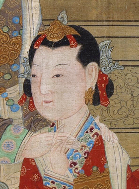 大象画行货郎图挂画工笔人物范本
