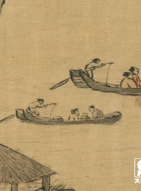 叶澄雁荡山图卷微喷打印明代山水画临摹绢布画稿传统山水长卷画范