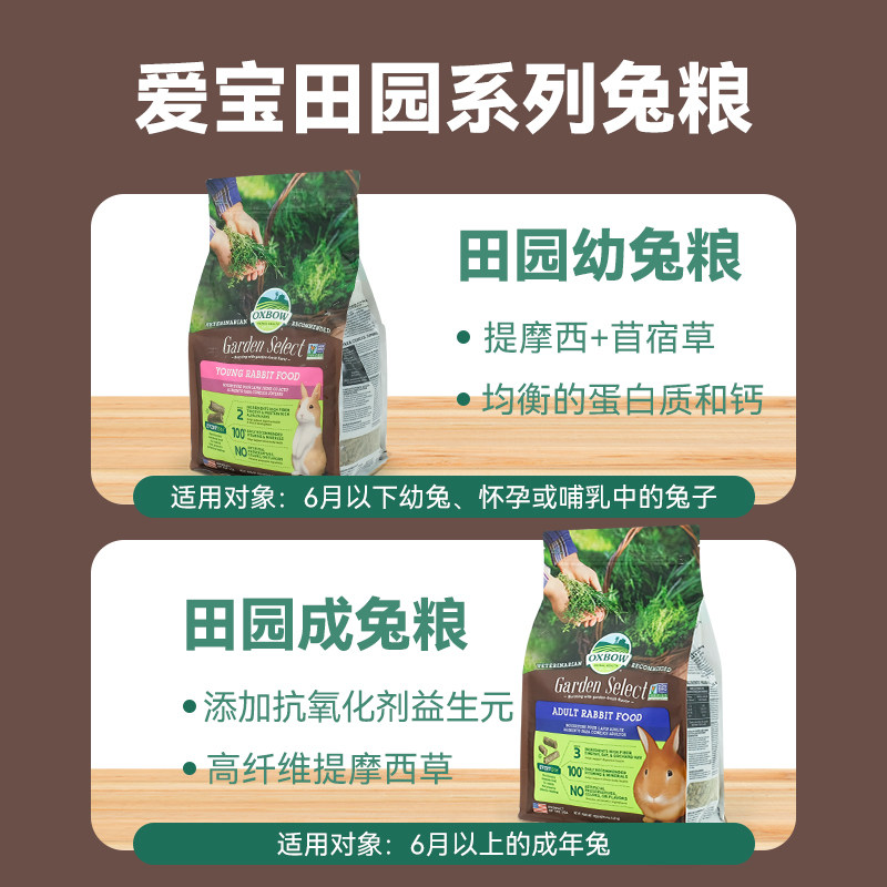 美国进口爱宝田园系列兔粮兔兔饲料成兔粮幼兔粮兔子主粮垂耳兔子,淘宝优惠券,粉丝福利购,淘宝优惠卷