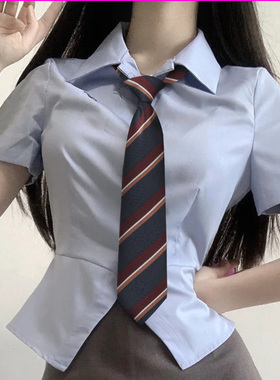 日系学院风懒人免打拉链领带女