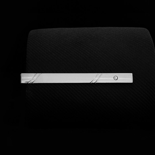 Tie clip for men's business formal wear simple pin silver